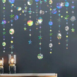 Star Party Decoration Iridescent Party Supplies Holographic Twinkle Little Stars